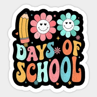 Groovy Happy 100Th Day Of School 100 Days Smarter Sticker